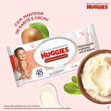 Lenços Huggies Hidratação e Nutrição Contra Assaduras 4x48 Unidades