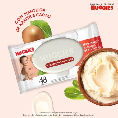 Len&ccedil;os Huggies Hidrata&ccedil;&atilde;o e Nutri&ccedil;&atilde;o Contra Assaduras 4x48 Unidades