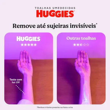 Len&ccedil;os Umedecidos Huggies Rosto e Corpo Limpeza 4 x 48 Unidades
