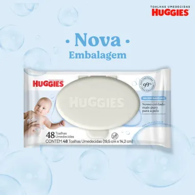 Len&ccedil;os Umedecidos Huggies Rec&eacute;m-Nascido Sem Fragr&acirc;ncia 4x48U
