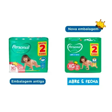 Fralda Personal Baby Protect & Sec Tamanho XG Leve 28 Pague 26 Fraldas Descart&aacute;veis