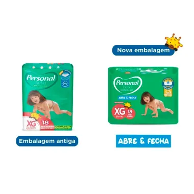 Fralda Personal Baby Protect & Sec Tamanho XG com 18 Fraldas Descart&aacute;veis