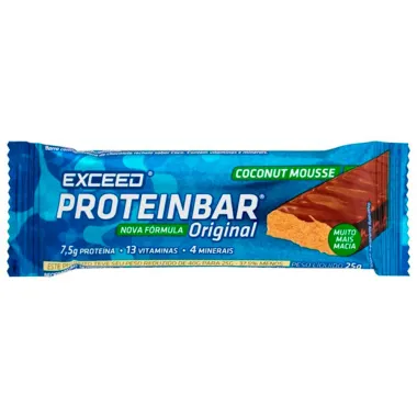 Barra de Proteína Exceed Proteinbar Original Sabor Coconut Mousse com 7,5g de Proteína 25g