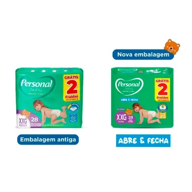 Fralda Personal Baby Protect & Sec Tamanho XXG Leve 28 Pague 26 Fraldas Descart&aacute;veis