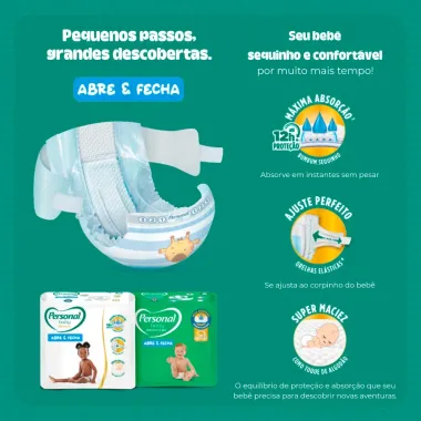 Fralda Personal Baby Protect & Sec Tamanho XXG com 16 Fraldas Descart&aacute;veis