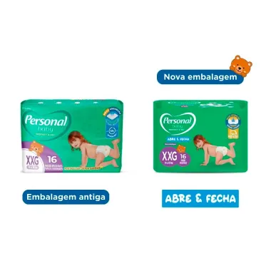 Fralda Personal Baby Protect & Sec Tamanho XXG com 16 Fraldas Descart&aacute;veis
