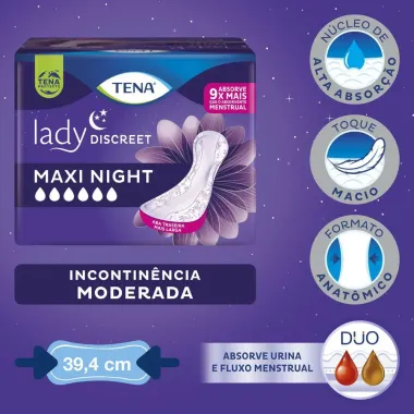 Absorvente para Incontinência Urinária Tena Lady Discreet Maxi Night 14 Unidades