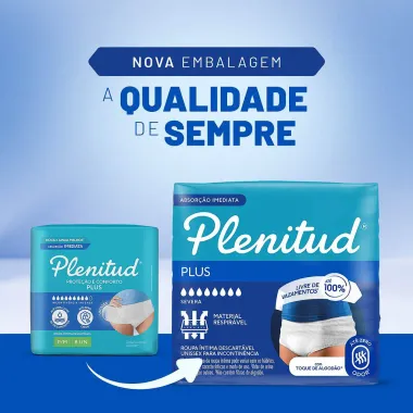 Roupa Íntima Plenitud Plus Unissex Tamanho G/XG 32 Unidades Descartáveis