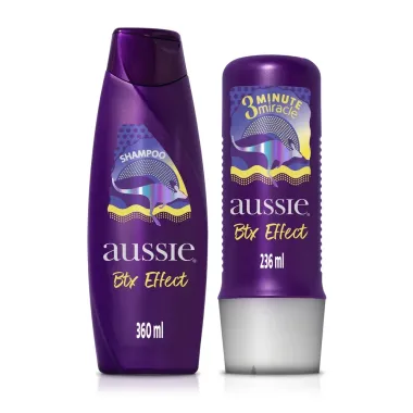 Shampoo Aussie Btx Effect 360ml + Creme de Tratamento Aussie Btx Effect 3 Minutos 236ml