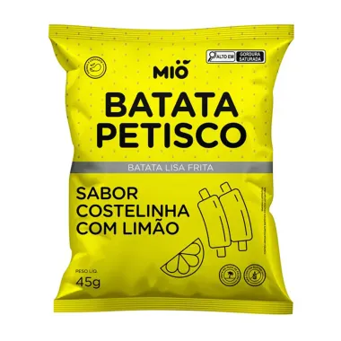 Batata Petisco Mi&oacute; Sabor Costelinha com Lim&atilde;o 45g