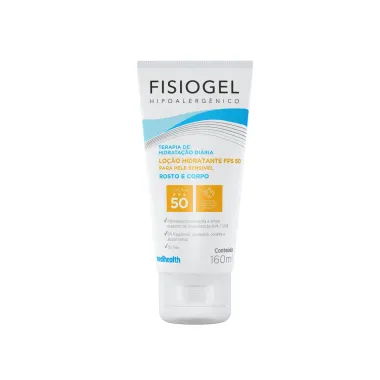 Fisiogel Loção Hidratante Rosto e Corpo FPS 50 Oil Free para pele Sensível 160ml