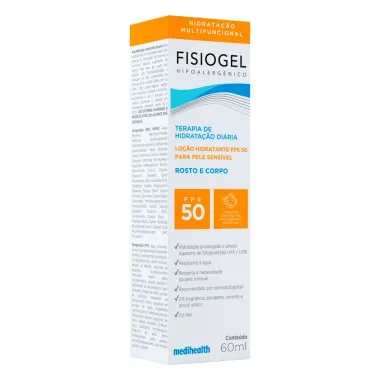 Fisiogel Loção Hidratante FPS 50 Rosto e Corpo Pele Sensível 60ml