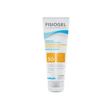 Fisiogel Loção Hidratante FPS 50 Rosto e Corpo Pele Sensível 60ml