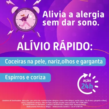 Fexofenadina 180mg Neo Qu&iacute;mica Gen&eacute;rico com 10 Comprimidos Revestidos