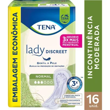 Absorvente para Incontin&ecirc;ncia Urin&aacute;ria Tena Lady Discreet Normal 16 Unidades