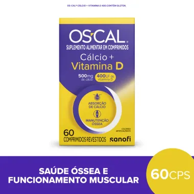 OS-CAL Cálcio 500mg + Vitamina D 400UI com 60 Comprimidos Revestidos