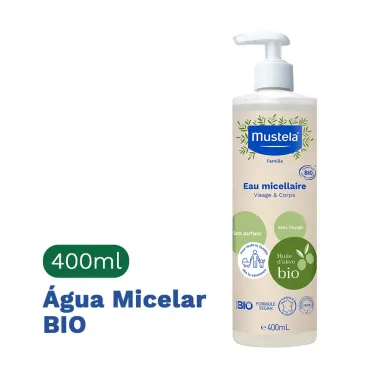 Água Micelar Mustela BIO Orgânico Sem Perfume 400ml