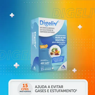 Digeliv 400FCC Sabor Laranja com 15 Comprimidos Mastigáveis