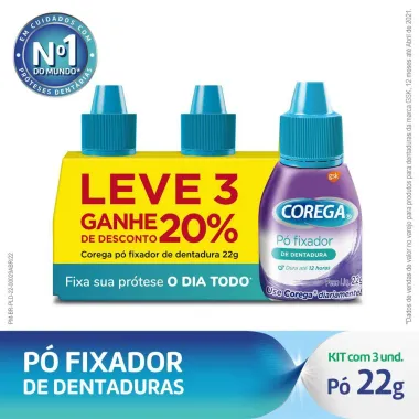 Kit Corega Fixador de Prótese Pó