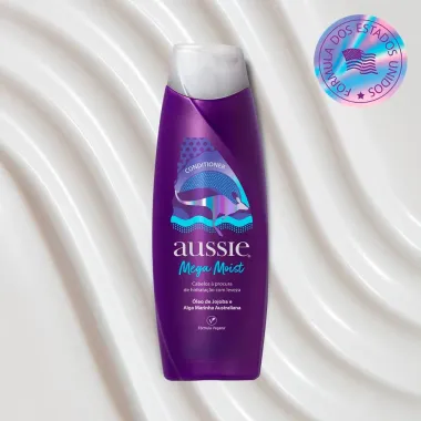 Kit Shampoo Aussie Mega Moist Super Hidrata&ccedil;&atilde;o 360ml e Condicionador 180ml