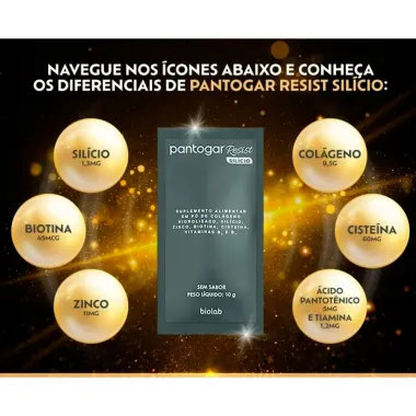 Pantogar Resist Silício Sem Sabor com 30 Sachês de 10g cada
