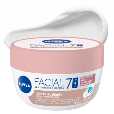 Creme Facial Nivea Uniformizador Beleza Radiante 7 em 1 100g