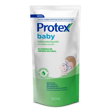 Sabonete L&iacute;quido Protex Baby Glicerina Natural da Cabe&ccedil;a aos P&eacute;s Refil 380ml