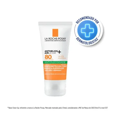 Protetor Solar Anthelios AIRlicium+ Antioleosidade FPS 80 Gel Creme Sem Cor