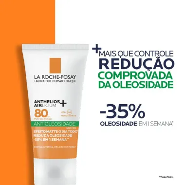 Protetor Solar Anthelios AIRlicium+ Antioleosidade FPS 80 Gel Creme Sem Cor