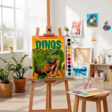 Livro Infantil Brincando com Aquarela Dinos
