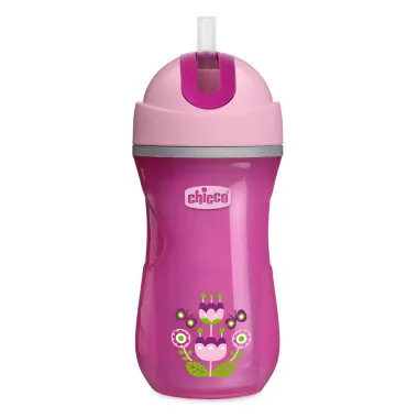 Copo com Canudo Chicco Sport Cup 14+ Meses Rosa 266ml