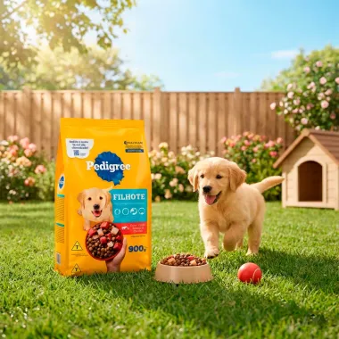 Ra&ccedil;&atilde;o para C&atilde;es Pedigree Filhotes Sabor Carne, Frango e Cereais 900g