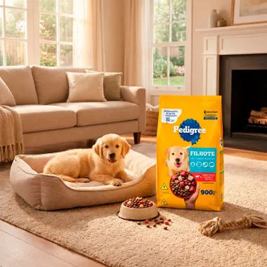 Ra&ccedil;&atilde;o para C&atilde;es Pedigree Filhotes Sabor Carne, Frango e Cereais 900g