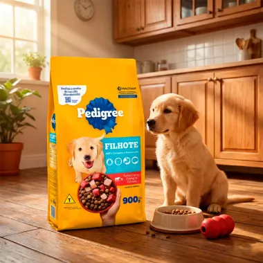 Ra&ccedil;&atilde;o para C&atilde;es Pedigree Filhotes Sabor Carne, Frango e Cereais 900g