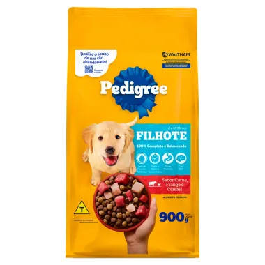Ra&ccedil;&atilde;o para C&atilde;es Pedigree Filhotes Sabor Carne, Frango e Cereais 900g