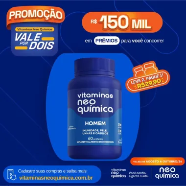 Vitamina Neo Qu&iacute;mica Homem 60 Comprimidos