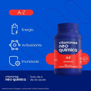 Vitamina Neo Qu&iacute;mica A a Z Imunidade 60 Comprimidos