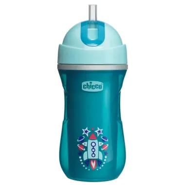 Copo com Canudo Chicco Sport Cup 14+ Meses Azul 266ml