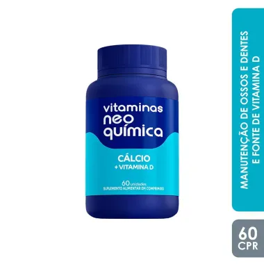 Vitamina C&aacute;lcio + Vitamina D Neo Qu&iacute;mica com 60 Comprimidos