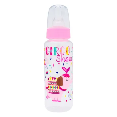 Mamadeira Lolly Bico Universal Tip Color Rosa Desenhos Sortidos 240ml