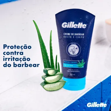 Creme de Barbear Gillette Prote&ccedil;&atilde;o e Conforto 150ml