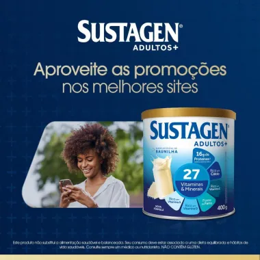 Complemento Alimentar Sustagen Adultos+ Sabor Baunilha Lata 400g