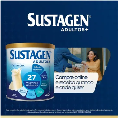 Complemento Alimentar Sustagen Adultos+ Sabor Baunilha Lata 400g