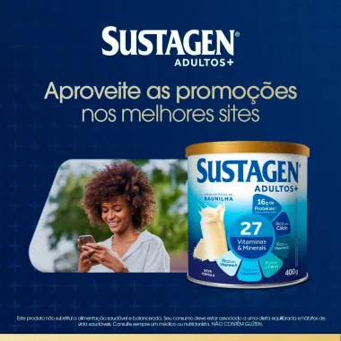 Complemento Alimentar Sustagen Adultos+ Sabor Baunilha Lata 400g