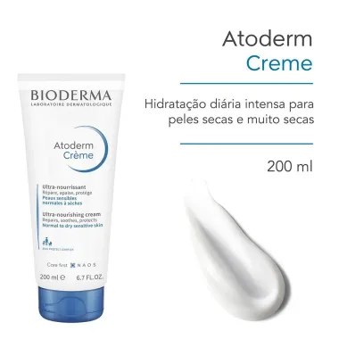 Bioderma Atoderm Creme Ultra Hidrata&ccedil;&atilde;o Corporal para Peles Normais e Secas 200ml