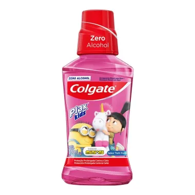 Solu&ccedil;&atilde;o Bucal Colgate Plax Kids com Fl&uacute;or sem &Aacute;lcool Tutti-Frutti com 250ml