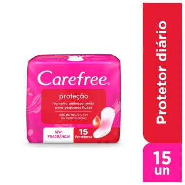 Protetor Diário Carefree Proteção Sem Perfume 15 Unidades