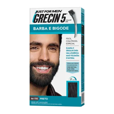 Grecin 5 Barba e Bigode Gel Tonalizante Preto