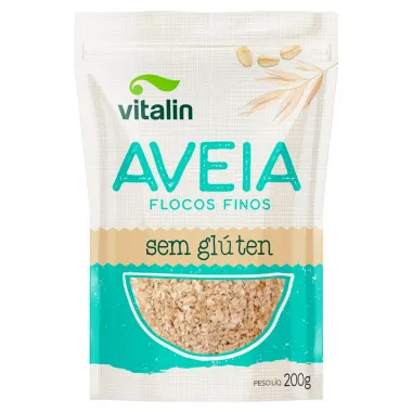 Aveia Integral em Flocos Finos Vitalin Sem Glúten 200g