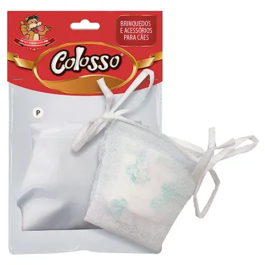 Calcinha Descart&aacute;vel para C&atilde;es Colosso em TNT com Absorvente Tamanho P com 5 Unidades